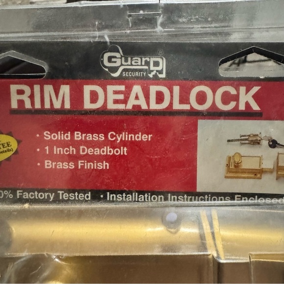 Guard Security Rim Deadlock 505 Brass Finish 1” Deadbolt Solid Brass Cylinder - Picture 8 of 10